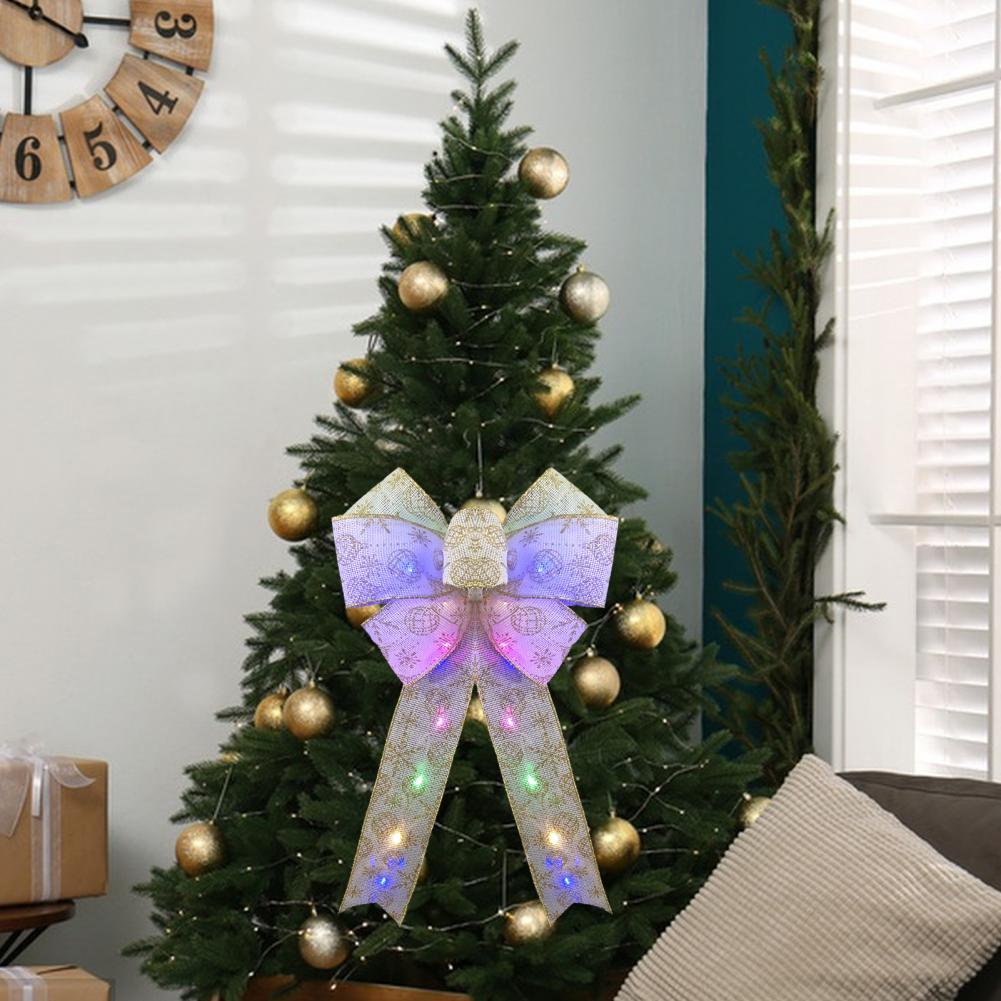 Christmas Decorations Lightweight Christmas Tree Decorations Print Decorative  Practical Portable Christmas Bow Ornament