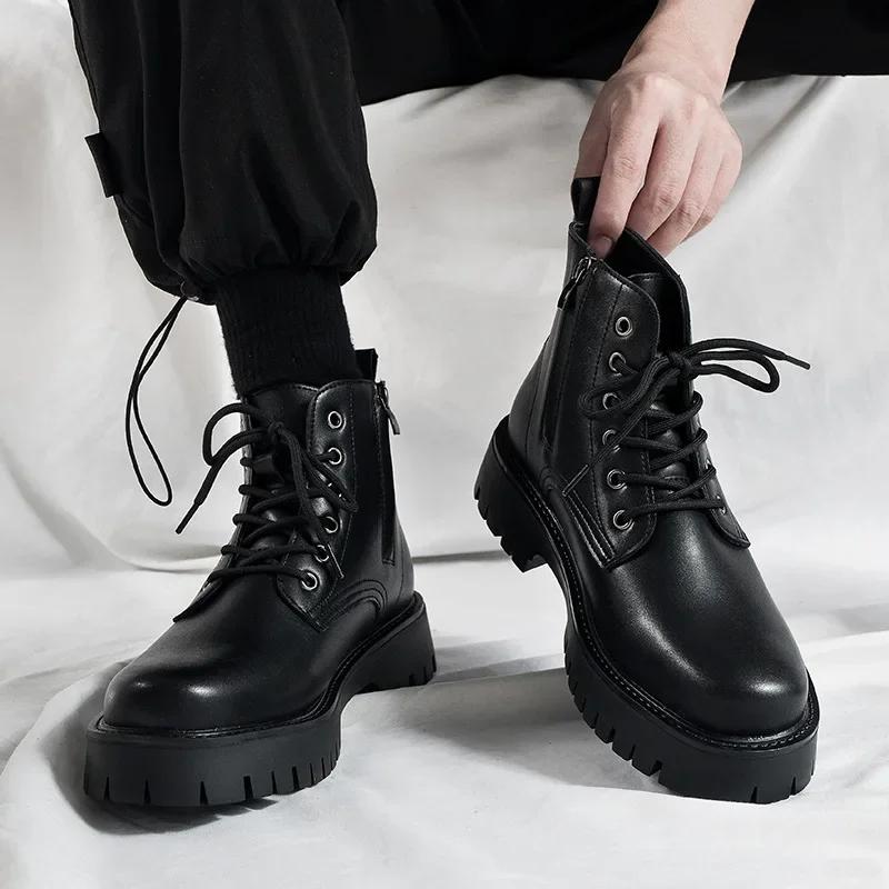 Men Man Shoes Work and Safety Shoes Dress  Man High Heel Ankle Boots Mens Shoe Casual Sneakers Men's Boot