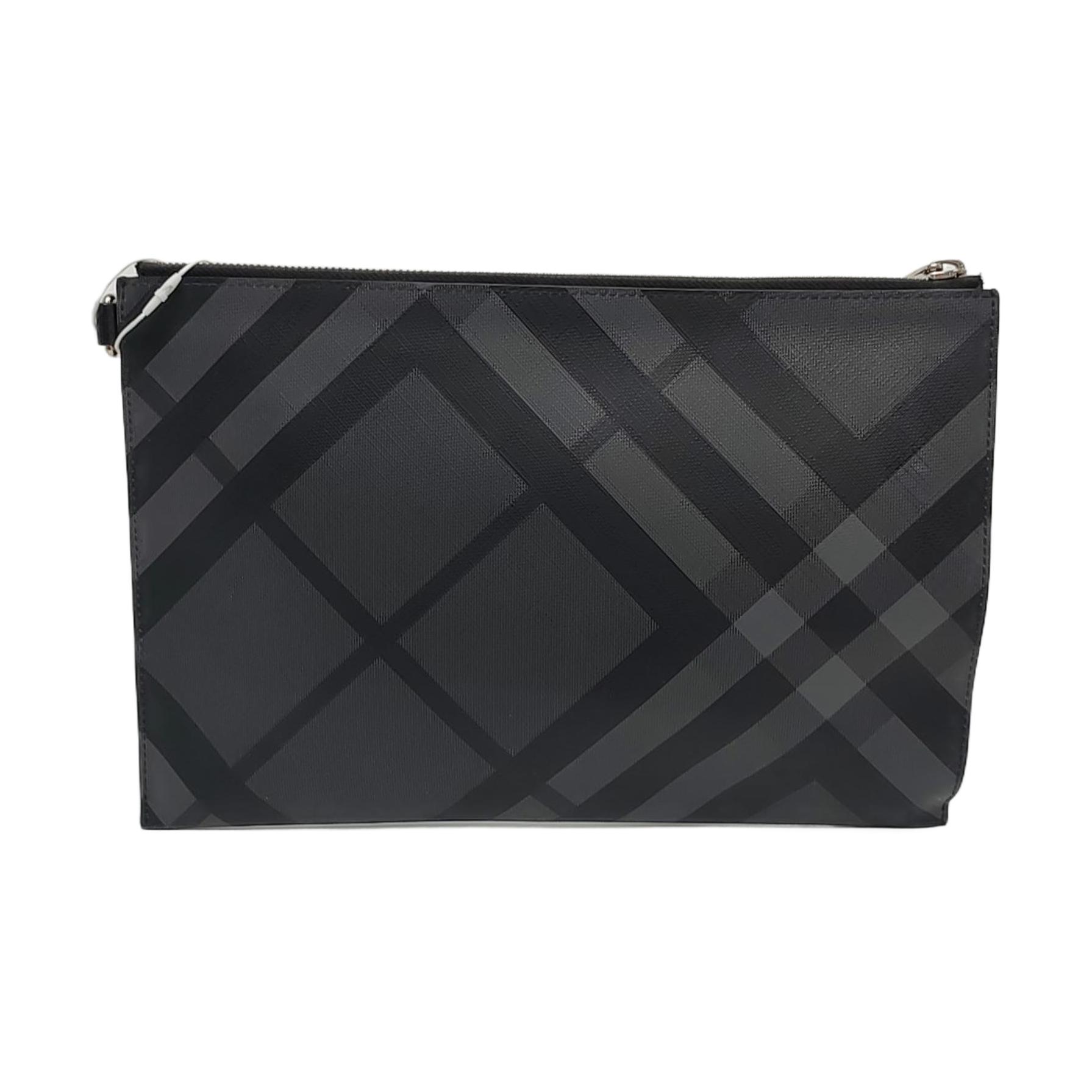 [Pre-Owned] London Gray Coated Canvas Clutch - Excellent #187SRUY ONE SIZE