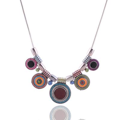 Collier de pierres précieuses, accessoires de style ethnique, chaîne de pull en strass colorés, bijoux rétro personnalisés goutte d'huile
