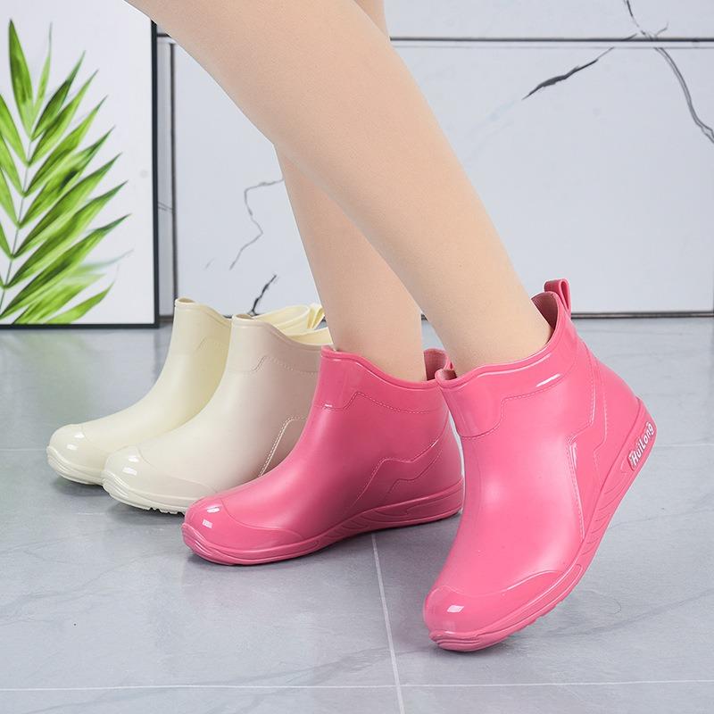 Winter non-slip thickened rain boots versatile casual waterproof shoes adult work overshoes outer wear rubber shoes kitchen rain shoes short tube