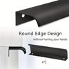 Black Back Mounted Finger Edge Pulls 10pcs Aluminum Handles for Home Living Room Furniture with Screws