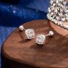 Women's Sparkling Square Stud Earrings: Exquisite, Versatile, High-End Design with Unique Personality