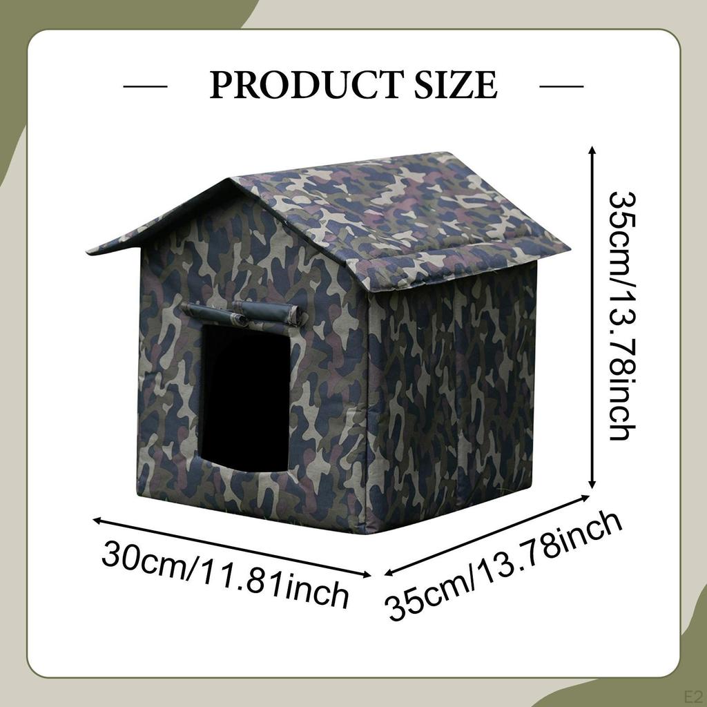Outdoor Cat House Shelter Oxford Cloth Weatherproof Kitty Pet for Winter Backyard