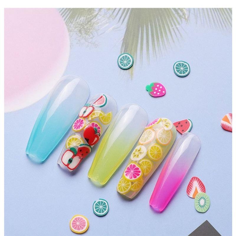 Kamínky 1000 ks 3D Ovocný květ Květinový plátek Fimo hlína Nálepka Dekorace Tipy pro DIY nail art