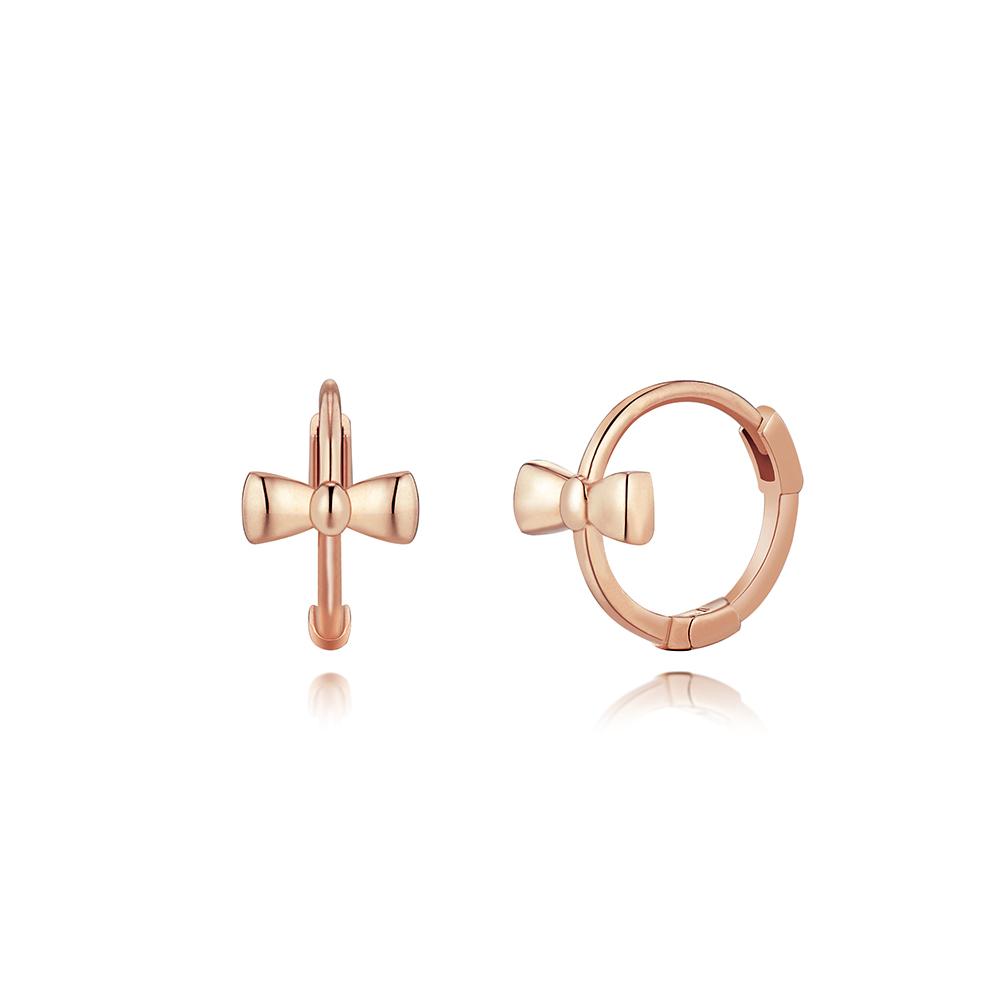 Roseedor Tiny Ribbon One-Touch Earrings_280100365