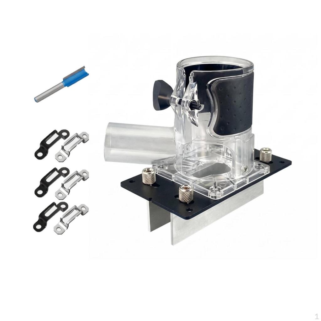 Dust Collection Router Jig Transparent Body Slotting with Cutter and Wrench Carpentry