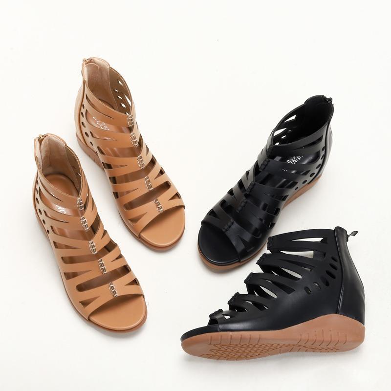 Cave Sandal Boots Slope Heel Thick Bottom Mom Sandals Fish Mouth High Heeled Ethnic Style Roman Women's Shoes
