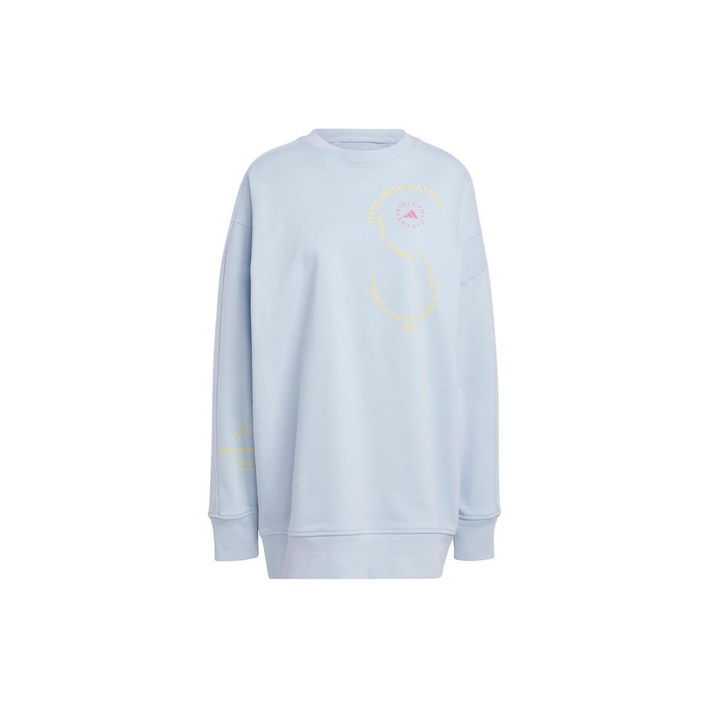 adidas Women's "Dyed With Nature" Printed Crewneck Sweatshirt Light Blue IA7716
