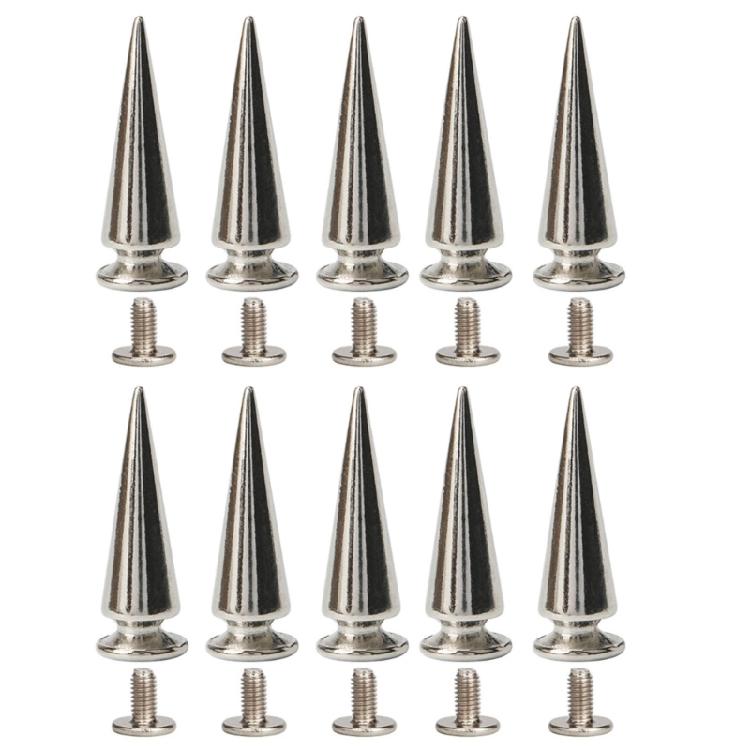 Clous à pointes Rivets Métal Argenté Rivets Décoratifs Punk, 10 Pièces Rivets Pointus à Visser Boucles Bouton Gothique pour Artisanat DIY