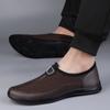 Neuankömmling Sommer Spaltleder und Mesh Slipper Herren Casual Nähen Sneakers Männliche Flats Mokassins Weiche Handgefertigte Steppschuhe