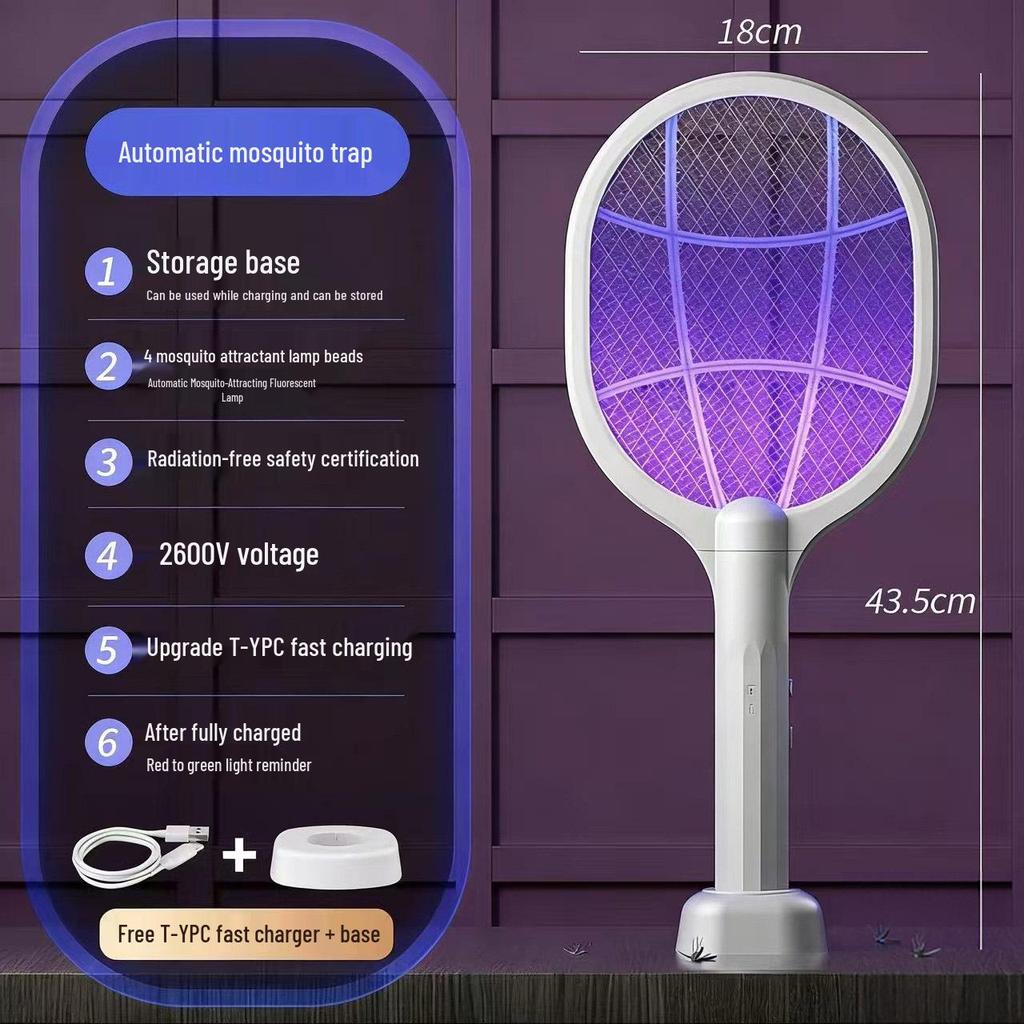 Exclusive Link Foldable Rechargeable Electric Mosquito Swatter & Killer Lamp with Automatic Lure