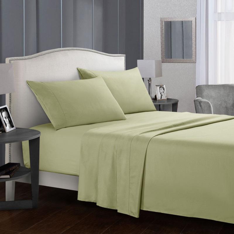 Solid Color Bed Linen Set Sheets Full Sets Mattress Cover Flat And Fitted Sheet With Pillowcases Twin Full Queen King Size
