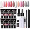 Poly-Nagelgel-Set 6W LED-Lampe Full-Maniküre-Kit Schnelle Verlängerungsnägel Aufbau Fingerspitzen Polygele Werkzeug-Set 8
