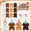 12-36Pcs Adopt A Puppy Party Favors Dog Stuffed Animal Set Includes Mini Dogs, Birthday Hat,White DIY Box for Dog Party Favors