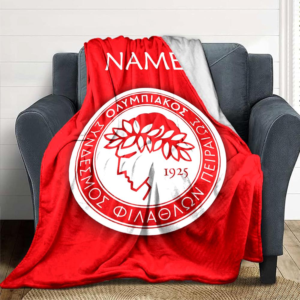 Custom Name River Plate Crest Blanket for Couch & Bed, Plush Cozy Fuzzy Blanket Super Soft & Warm Blankets for Fall and Winter. 0908284