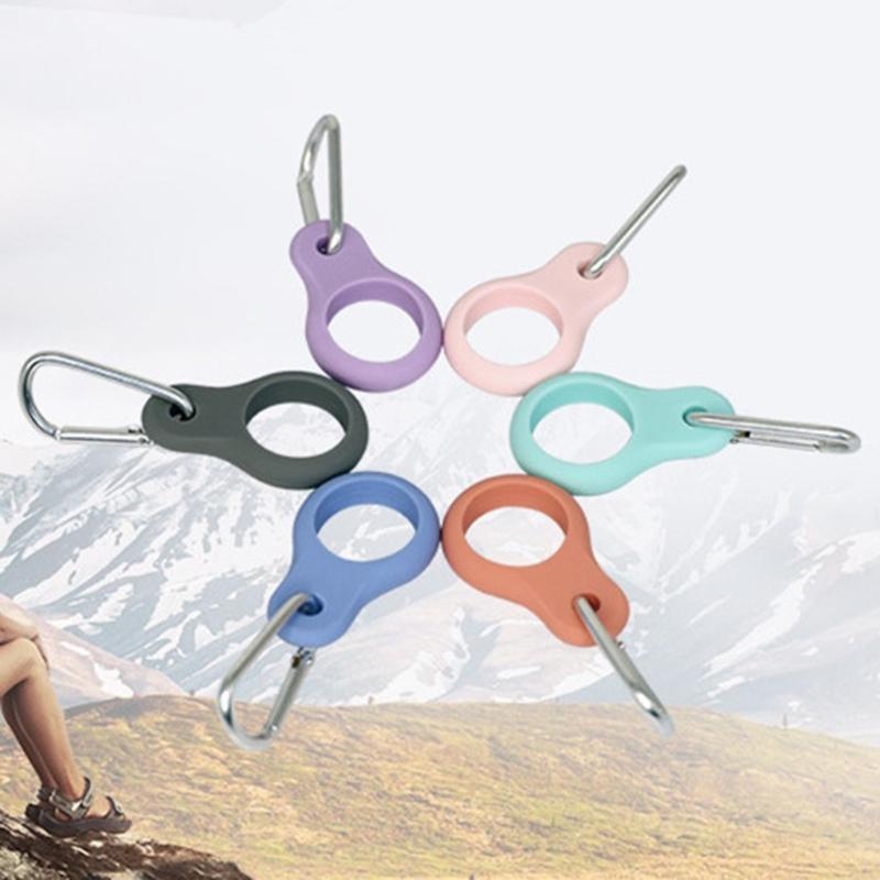 3Pcs Portable Water Bottle Carrying holder Silicone Hanging buckles Secure Water Bottle Holder with Carabiner Belt Clip