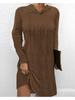 Hooded Pullover Knitted Sweater Dress Solid Color Dress Elegant Long Sleeve Dresses Causal Women Dress