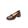 New Vintage Round-toe Platform Thick-soled Low-heeled Shallow-mouth Versatile Soft-soled Women's Shoes