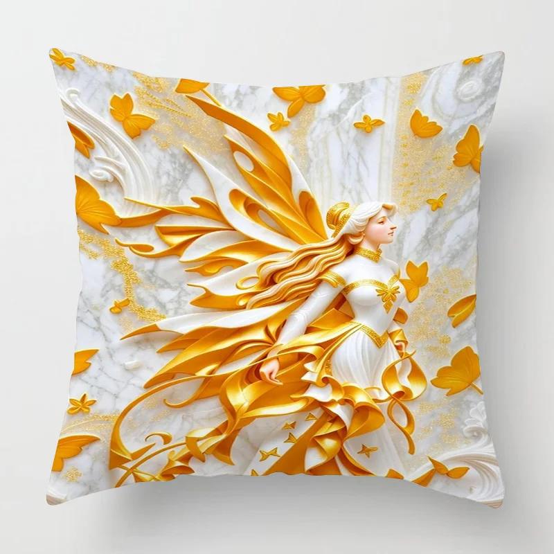 Home Decor Fantasy Angels Printed Pillowcase for Decor Pattern Cushion Cover Suitable for Sofa Bedroom Car Pillow Cover