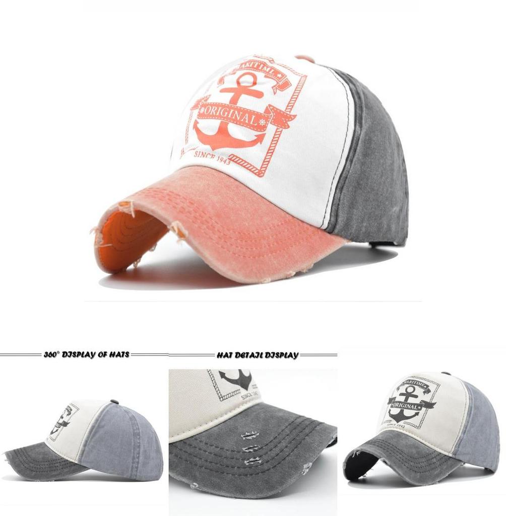 Retro Geometric Embroidery Baseball Cap Cotton Material Adjustable Size Casual Style