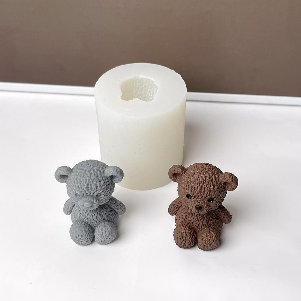 Mini świeczka w kształcie misia 3D silikonowa forma Uśmiechnięte zwierzątko Miś Gips Żywica Rękodzieło forma cementowa DIY materiały do produkcji mydła ręcznie robionego