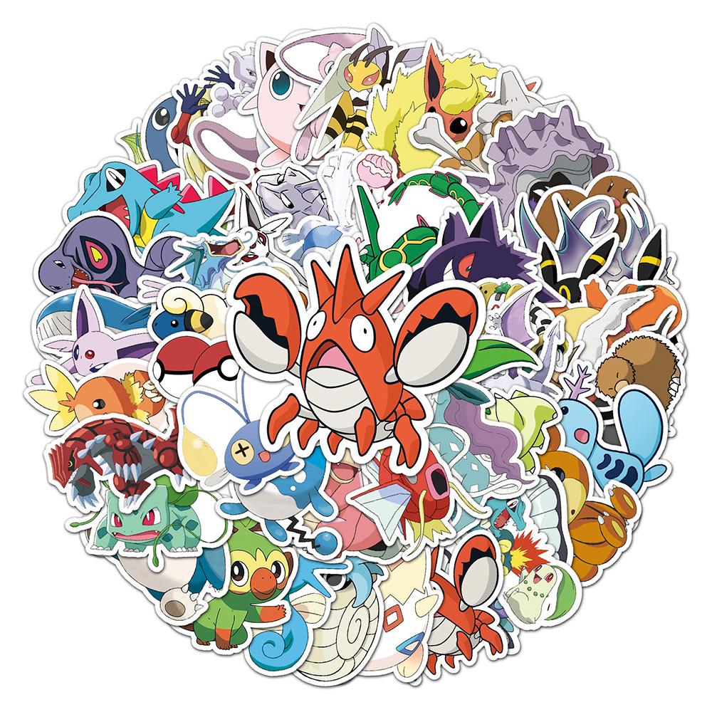 10/30/50pcs Cartoon Stickers Cute Pikachu Waterproof Decals DIY Guitar Skateboard Stationery Japanese Anime Sticker Pack
