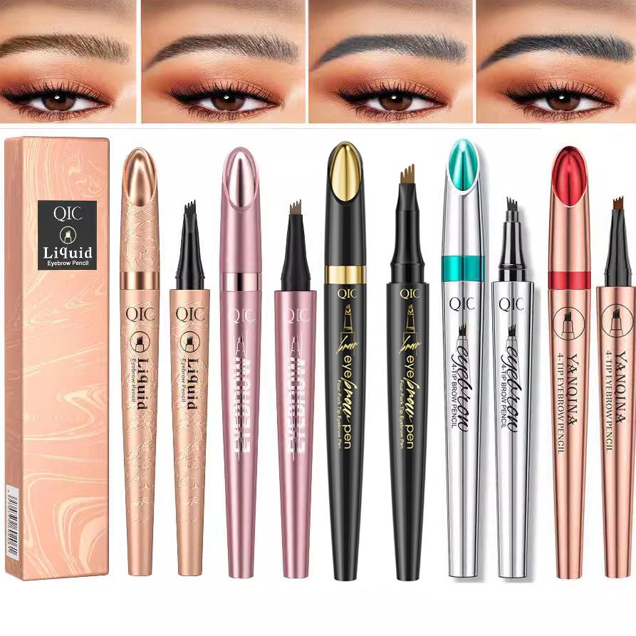 New 3D Waterproof Micro-Knife Magic Eyebrow Four-Pronged Eyebrow Pencil Wild Water Eyebrow Pencil