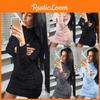 Long Winter Women Sleeve Fluffy Sweater Tops Ladies Party Bodycon Dress Jumper