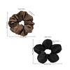 Weiches Kissen Elastisches Haarband Scrunchie für Frauen Luxus Design Große Blume Gefüllt Baumwolle Einfarbig Satin Pferdeschwanzbinder Accessoires