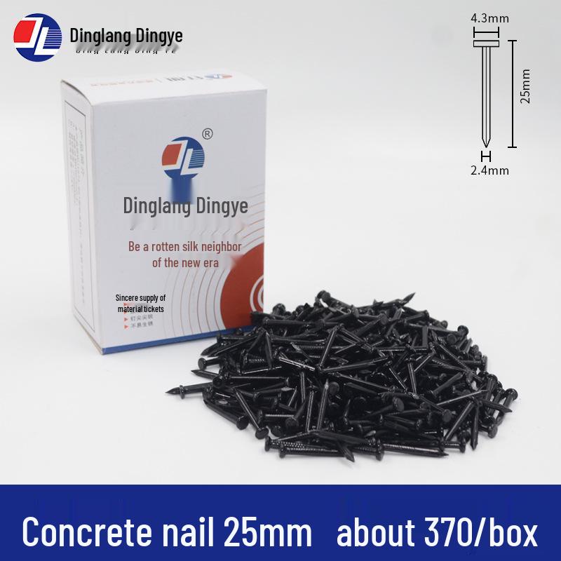 High-Strength Black Steel Nails for Concrete, Picture Hanging & Advertising