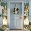 2D Door Banner 1 Pair of Easter Door Flag Couplet Party Doorplate Banner, Exquisite Polyester, Rabbit Easter Egg Pattern, Suitable for Holiday Party I