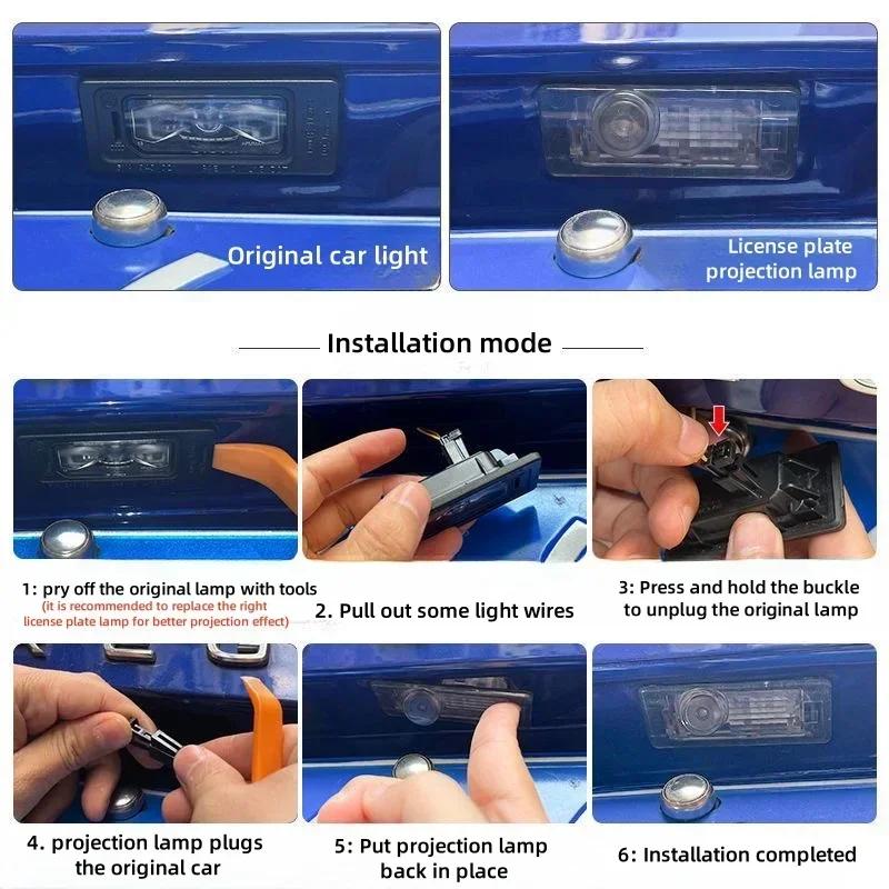 2025 Heiße Kennzeichenprojektionsleuchte Für Volkswagen Golf Polo CC Passat Tiguan Arteon Touareg LED-Dekorationslichter Atmosphäre