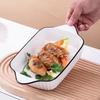 2-teiliges rechteckiges Keramik-Backblech mit zwei Griffen, Streifenmuster, Käse-Risotto-Backform, Backofen