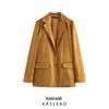2024 New Women's Suede Texture Suit Jacket - Stylish European & American Winter Fashion