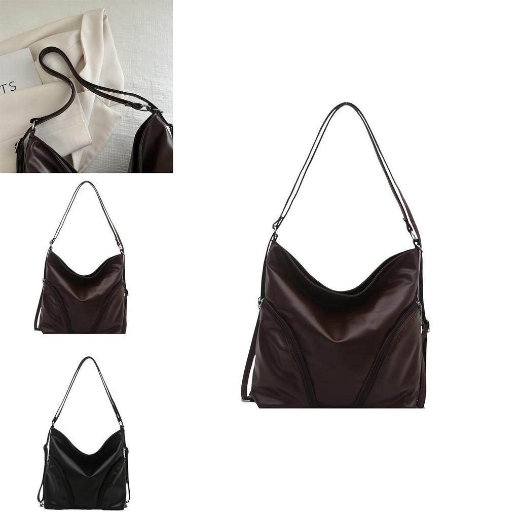 Pu Leather Large Capacity Tote Bag For Casual Daily Use With Multiple Pockets