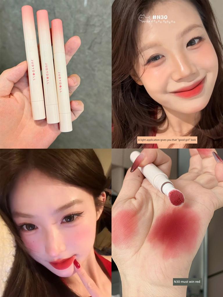 Orange Blossom Lip Powder Cream Cushion Matte Lip Glaze Lip Mud Nude Color Light Makeup Whitening Non-Stick Cup Lipstick 1.9ml