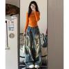Unisex Korean Retro Wide-Leg Ripped Jeans for Kids - 2025 Autumn Collection