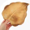 Golden Snack Candy Plate Wood Serving Tray Bread Display Plate Food Serving Tray Wooden Plate Jewelry Tray Leaf Shape Wood Plate