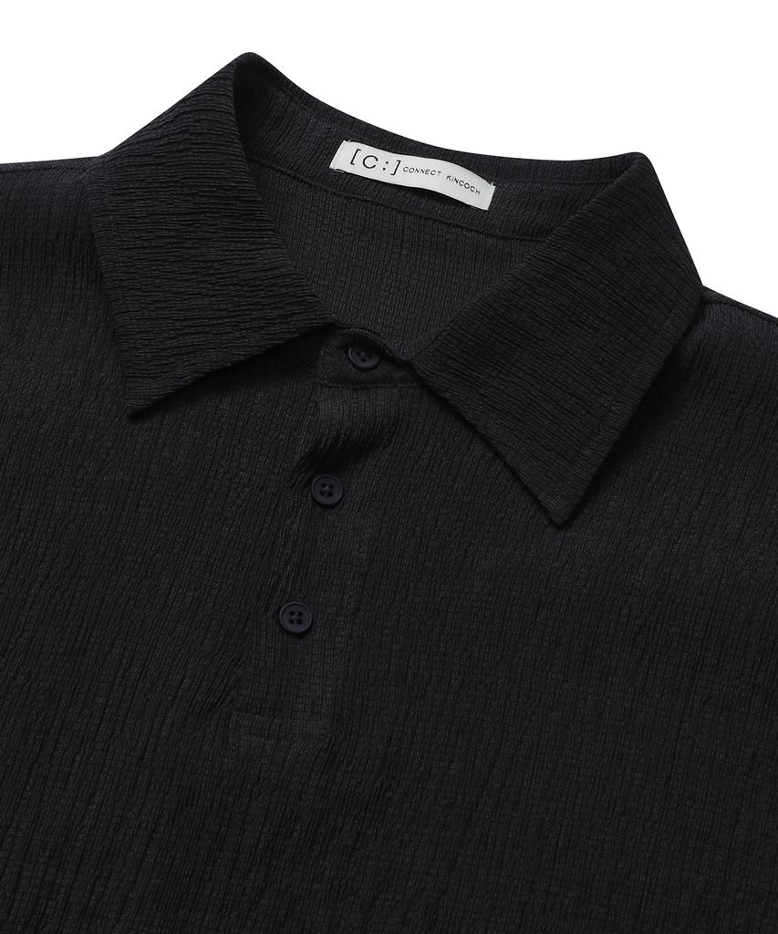 CONNECT KINLOCH Wish & Wear Seersucker Polo Shirt (Grey)