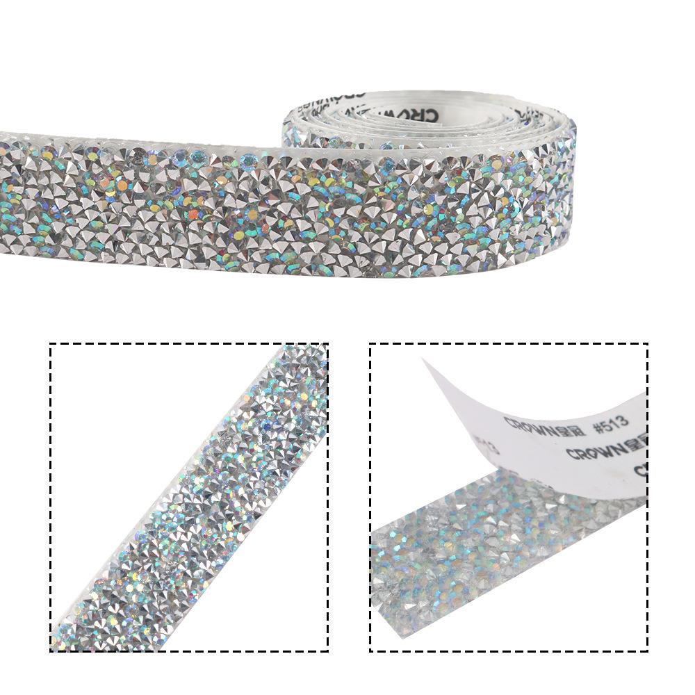 10mm Resin Rhinestone Ribbon Self Adhesive Diamond Ribbon Crystal Roll Glitter Resin Diamond Belt Bling For DIY Art Craft