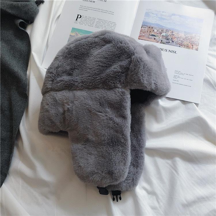 

Зимняя пушистая шапка Leefeng для женщин Зимой Корейская версия Шапка для мужчин Зимой для езды с ушами Утепленная Ветрозащитная и теплая шапка