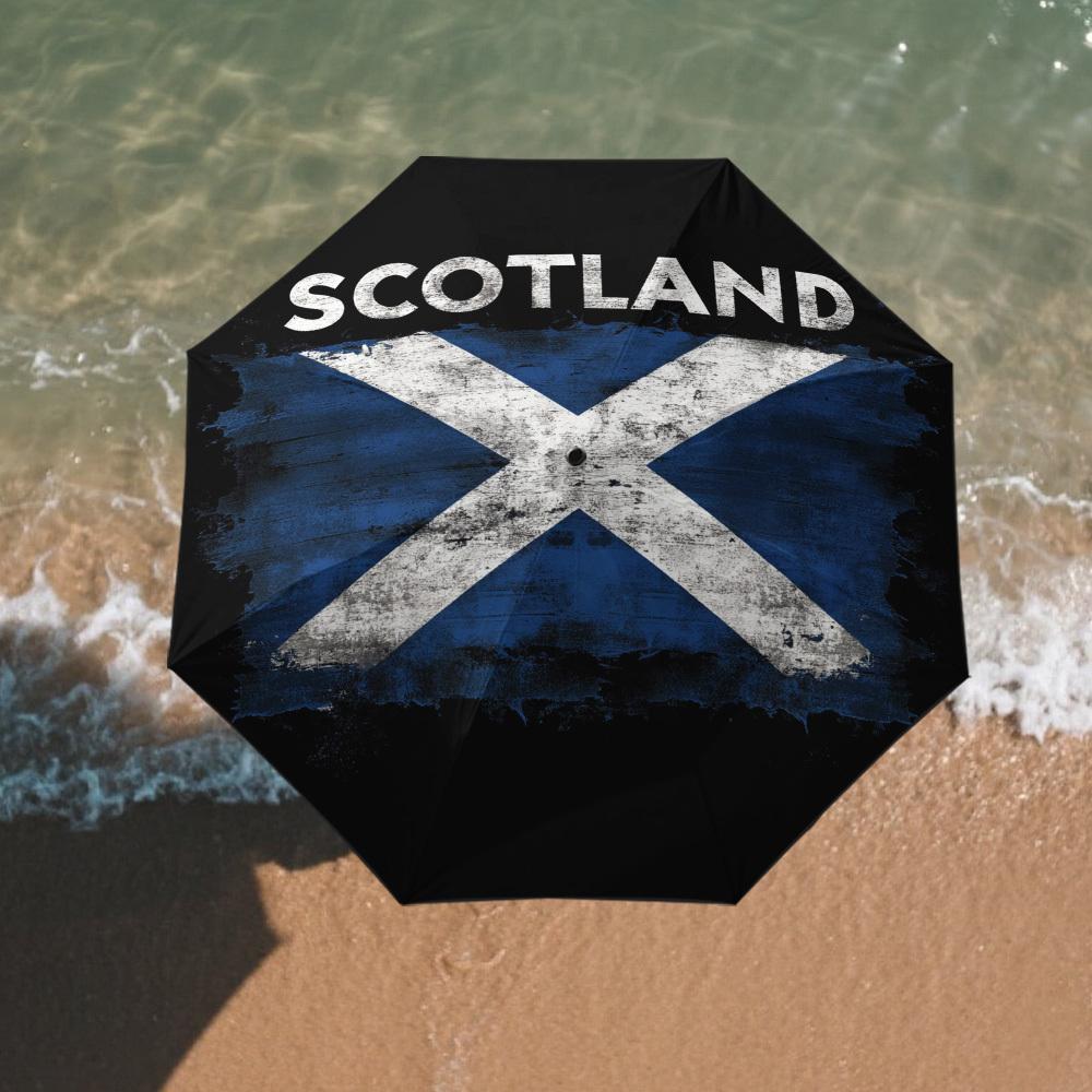 1pz Orgoglio Scozzese Bandiera della Scozia Ombrello Automatico con Design Saltire - Apertura/Chiusura Automatica, Telaio Robusto a 8 Stecche, Leggero