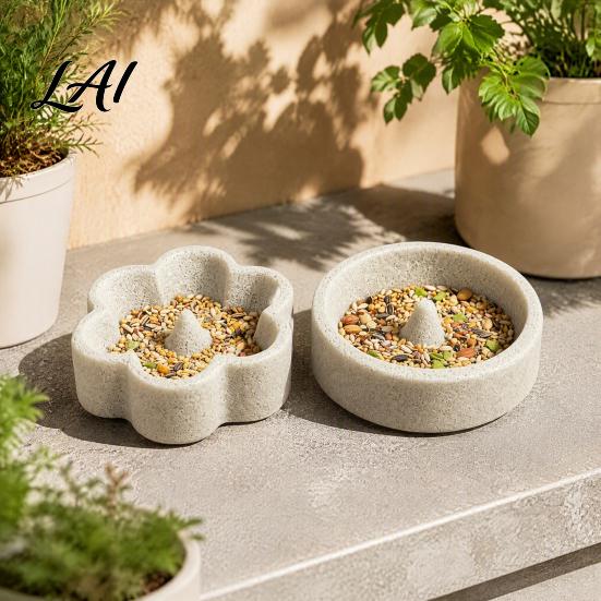 Parrot Feeding Bowl Pumice Stone Bowl Spill Proof Bird Water Beak Sharpening Food Dish Cage Feeder for Cockatoo Cockatiel Conure Parakeet