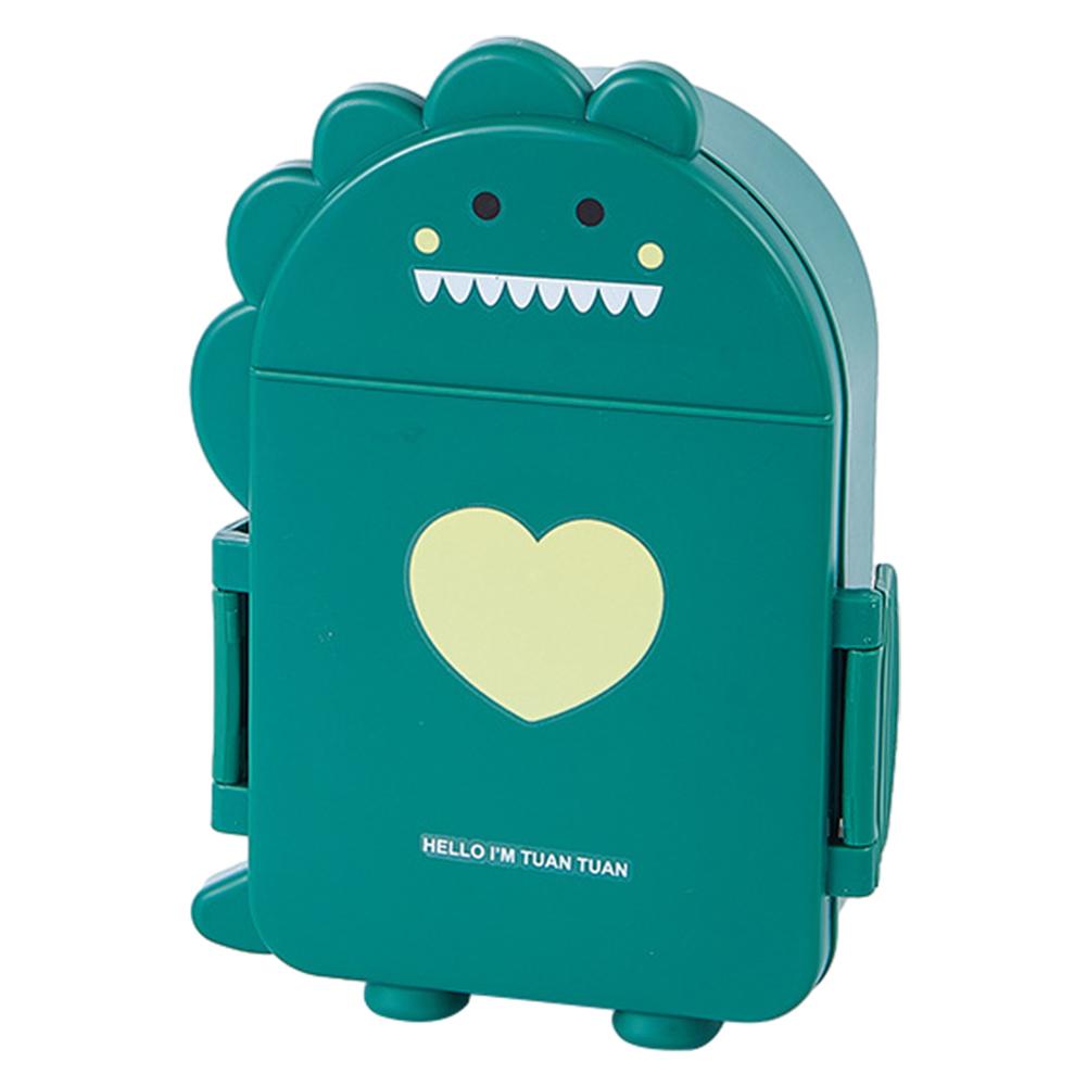 Unisex Dinosaur Bento Box cute Creative dinosaur lunch box Microwavable 2 Compartments Food Container with Spoon and Fork