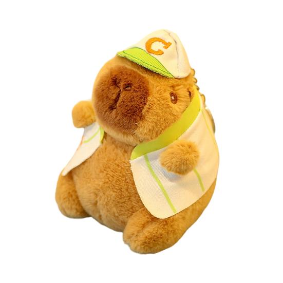 Plush Capybara Keychain Stuffed Animal Doll Key Ring Holder DIY Handbag Pendant Backpack Decoration Kids Adults Birthday Gift