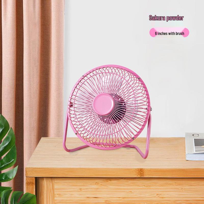 Portable 4-6.8 Inch Wrought Iron USB Desktop Fan - Quiet, Compact for Office, Dorm
