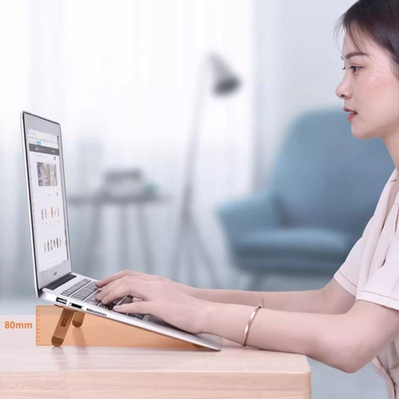 Ergonomic Laptop Stand Foldable Design 2 Level Heights Adjustment Builts In Ventilation For Optimal Heat Dissipation