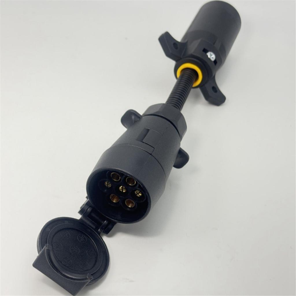 2025+ Trailer 7 Pin Round Socket Female Plug to 7 Way Blade Trailer Adapter Connector Adaptor RV Parts Caravan