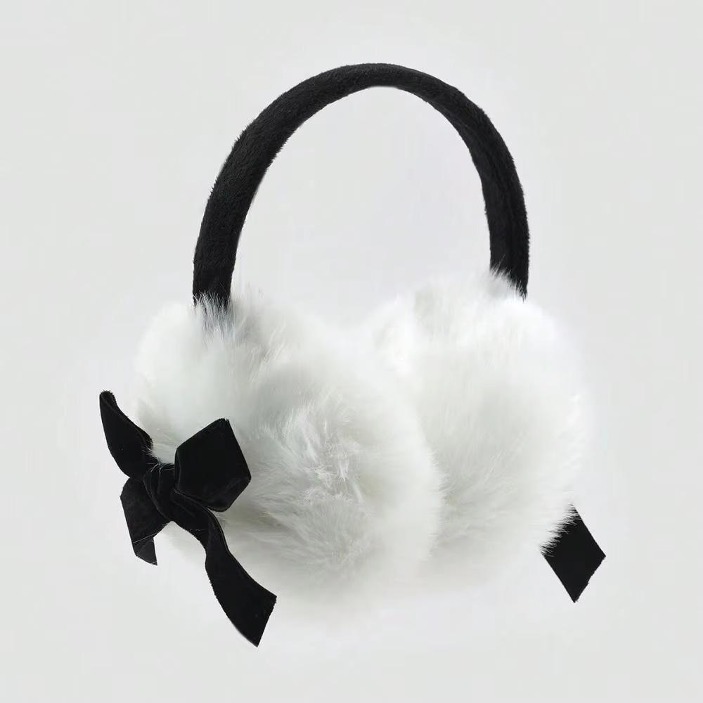 New Faux Fur Plush Earmuffs Y2k Keep Warm Winter Earflap Thick Bowknot Earmuffs Autumn